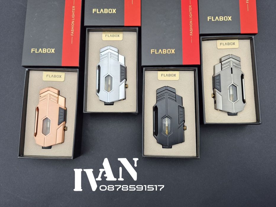 Запалка за пури с двоен джет Flabox  с вграден пънч за дупчене на пури