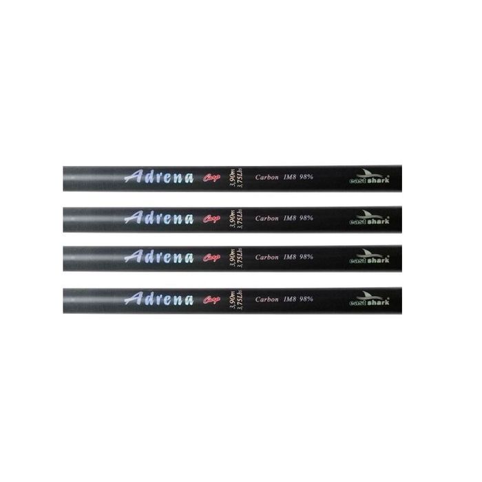 Set 4 Lansete crap Adrena lungime 3.90 metri echipate cu 4 Mulinete