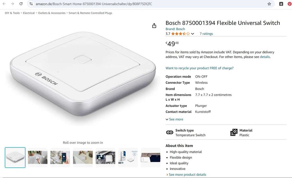 Switch inteligent Bosch Smart Home Universal Switch