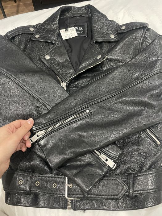 Geaca din piele 100% Zara