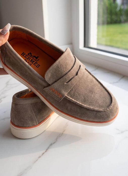 Mocasini Hermes Piele Întoarsă - Full Box