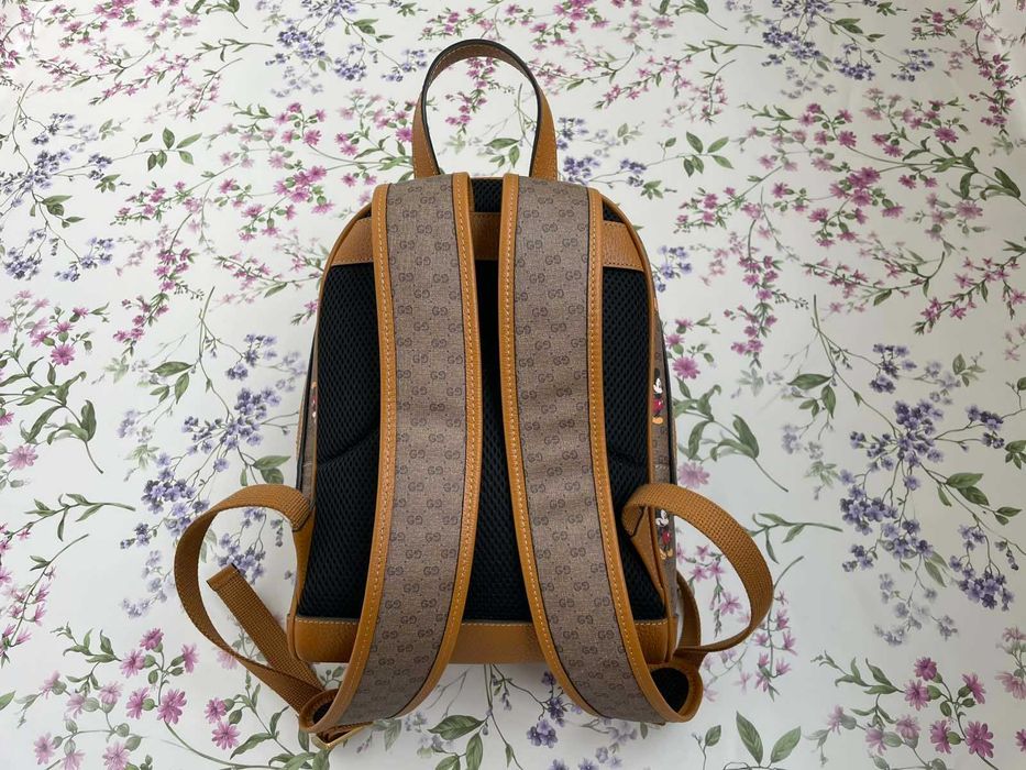 Оригинална Gucci Раница Limited Edition Gucci x Disney Mickey Mouse Гучи Кафяв Supreme Canvas
