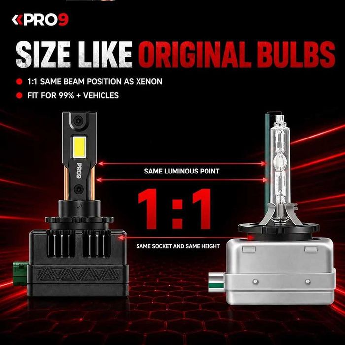 LED крушки D4S 130W 6000K 12-24V 2 години гаранция