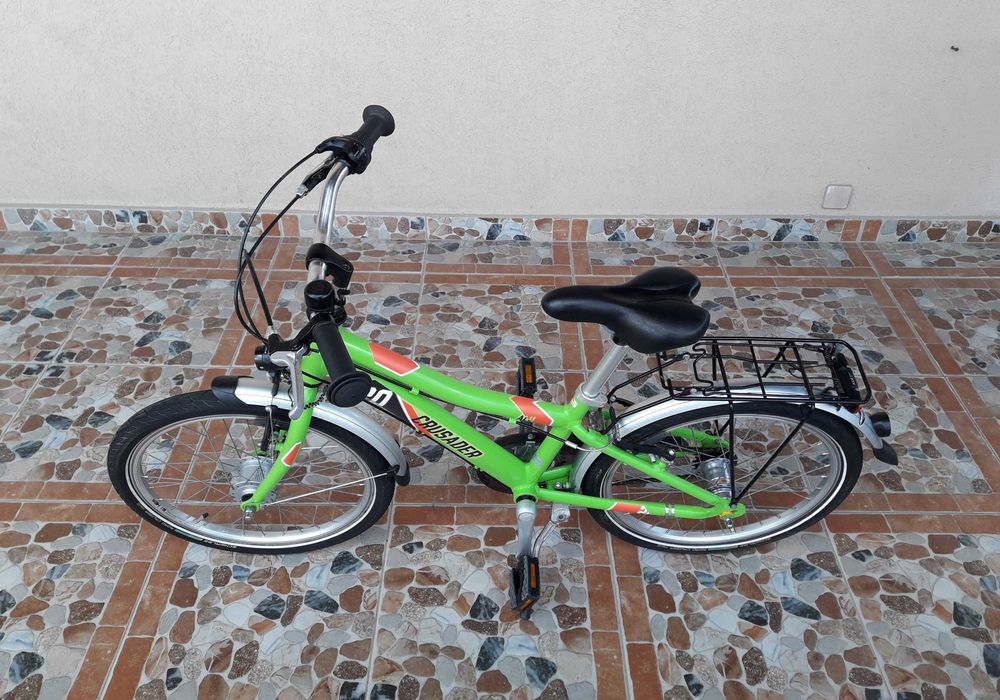 Bicicletă copii 20’ PUKY Crusader 20-3 ALUMINIU light – verde/roșu
