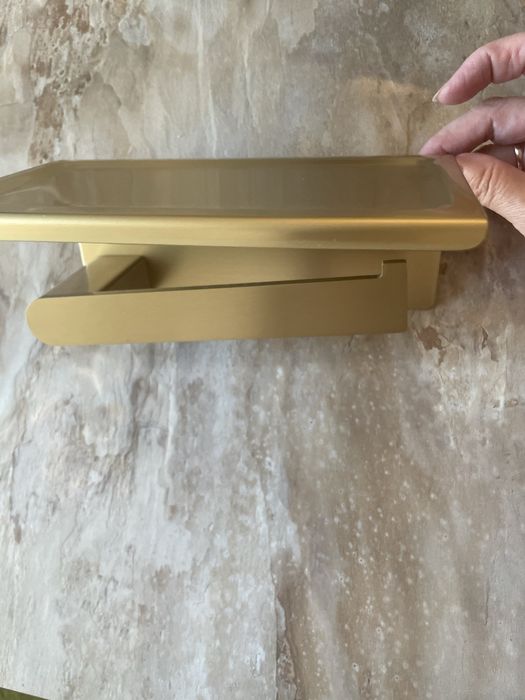 Продам бумагодержатель с полкой , латунь