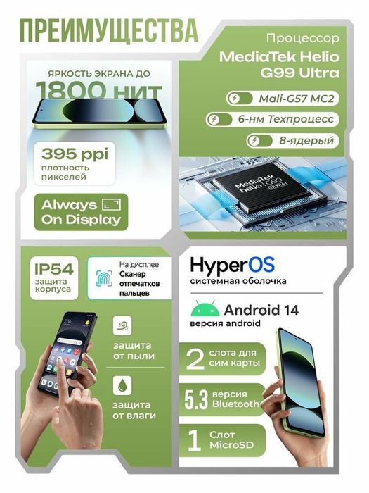 Новый Redmi Note 14  +1Год Гарантия +IMEI +Доставка