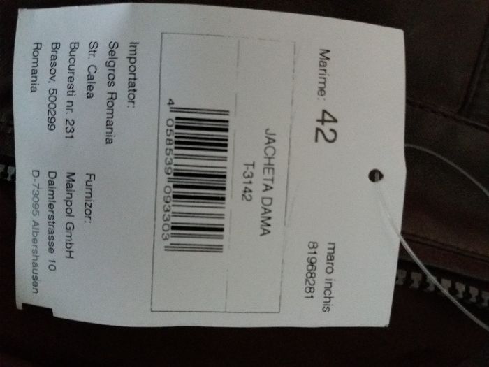 Geaca maro din piele ecologica