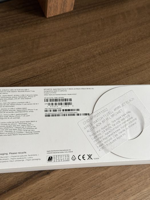 Apple Watch 11 46MM Cellular - Nou - Sigilat