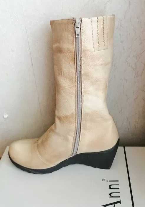 Елегантни и топли зимни ботуши от естествена кожа /нови/