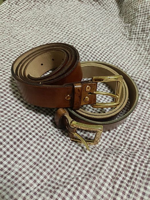 Кожаный ремень ручная работа мастера