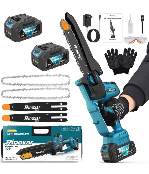 Акумулаторен градински трион 8” безчетков мотор