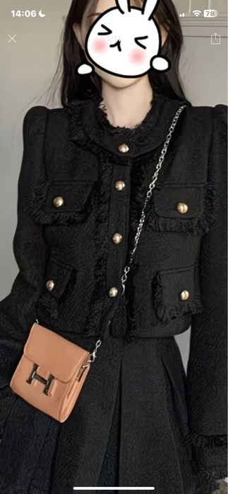 твидовый черный пиджак