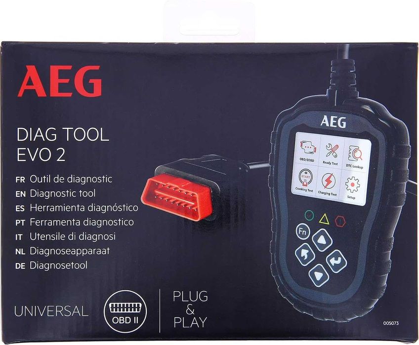 Диагностика за кола OBD2 AEG 005073 Evol 2 3 функции Четене Детайли Изчистване