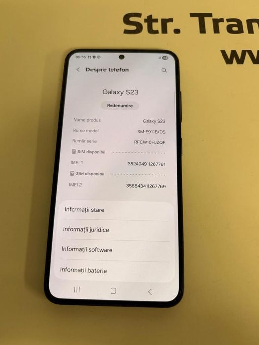 Telefon Samsung S23, Dual SIM, 8GB RAM, 128GB, Phantom Black -T-
