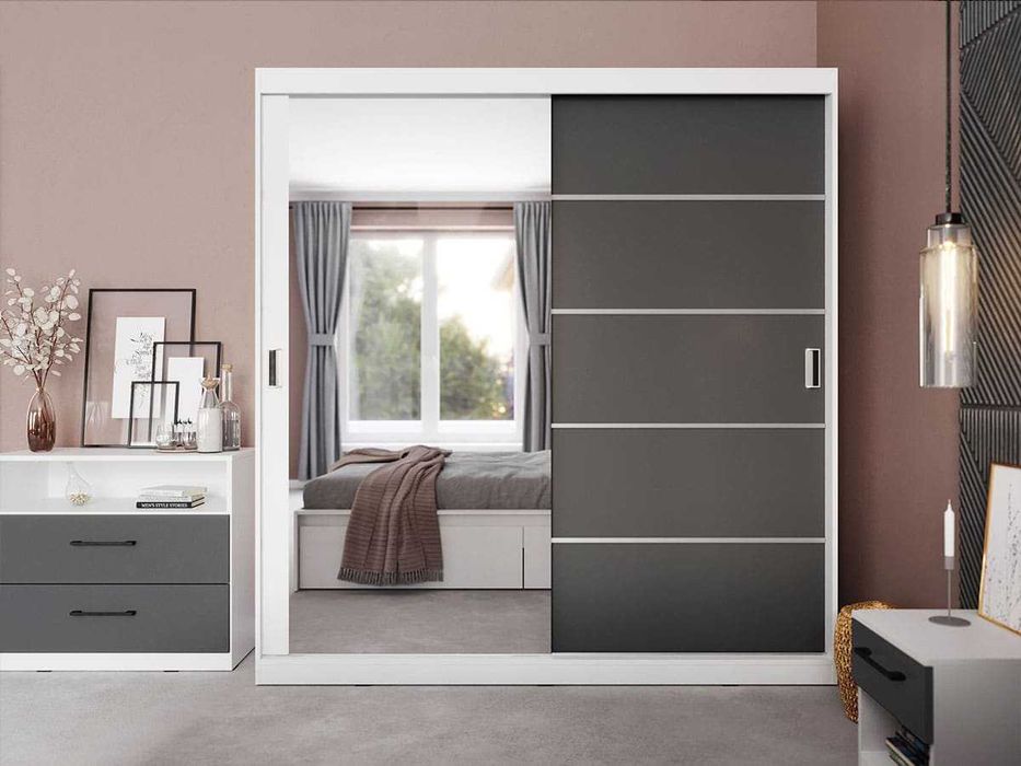 Set Mobila Dormitor Avangard C12 tapitat / oglinda - Transport Gratuit