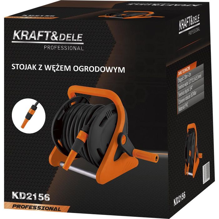 Furtun de gradina cu suport si maner, 1/2", 20 metri, Kraft