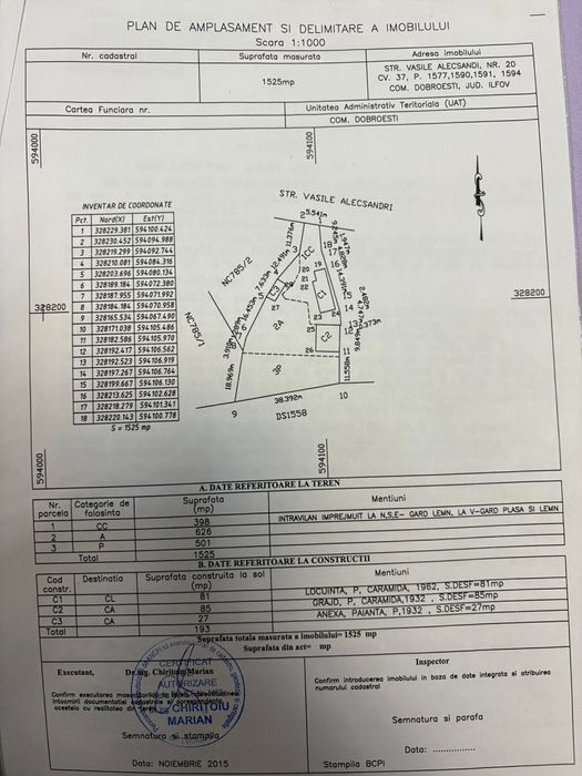 Teren 1500mp cu casa din caramida si anexe