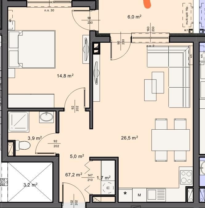 Продава се Двустаен апартамент в Бургас, Крайморие - 74 кв.м за 1514 €/кв.м - Снимка #3