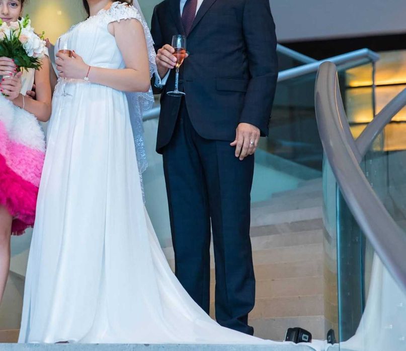 rochie de mireasa Little Mistress Bardot Lace Bridal Maxi Dress