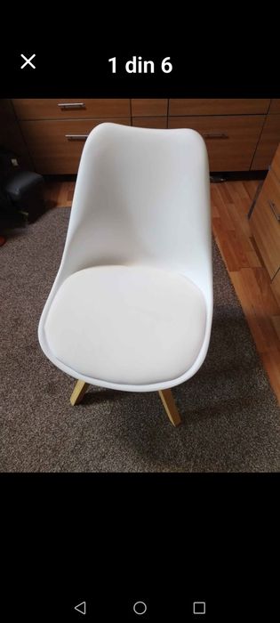 Scaune albe bucatarie sau living