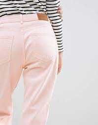 Дамски дънки Jack Wills Mom Jeans розови бледи размер 25W