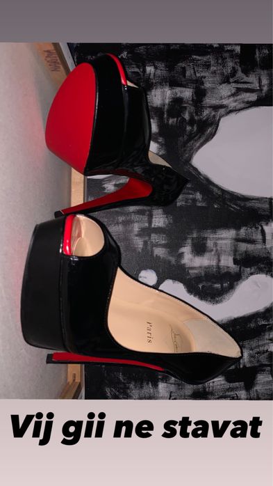 CHRISTIAN LOUBOUTIN ’Very Prive 120’ Kid Calf Leather Red Peep-Toe Pum