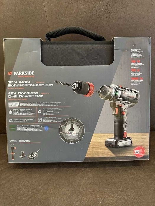 Нова 80Nm Parkside Performance Немска Бормашина с Дисплей и Подсветка