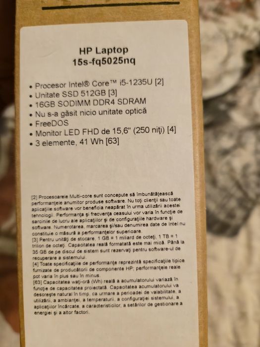 LAPTOP HP 15S-FQ5025NQ / 16 GB / 512  GB