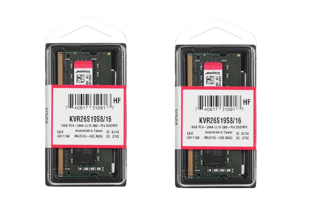 Kit 32GB DDR4 Memorie laptop KINGSTON 2x16 2666MHz CL19 KVR26S19S8/16