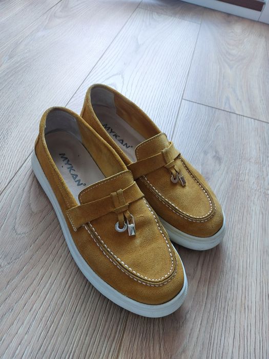 Pantofi mocasini piele întoarsă, marime 38