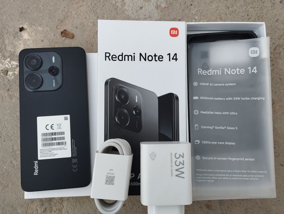 Redmi note 14 8/128 2kun ishlarilgan pachka telefon