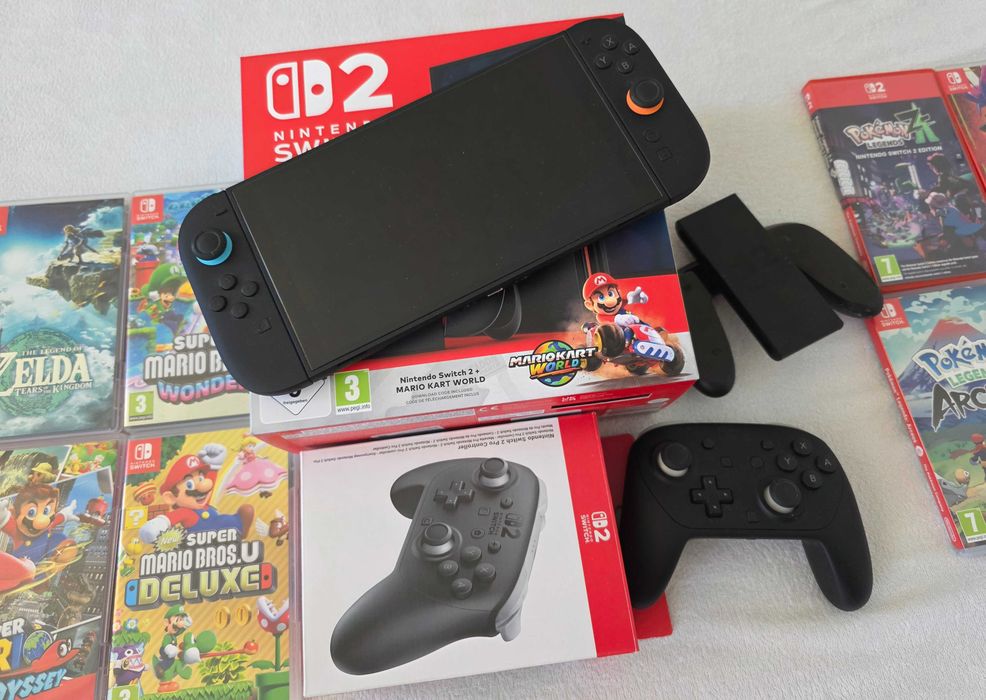 Nintendo Switch 2 + Pro Controller + 8 игри