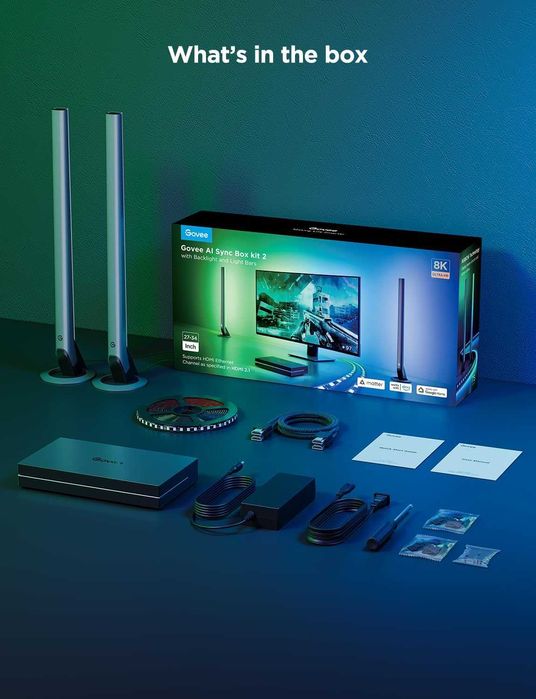 Govee HDMI 2.1 Sync Box Kit 2, AI Sync Box,светлинни ленти и подсветка