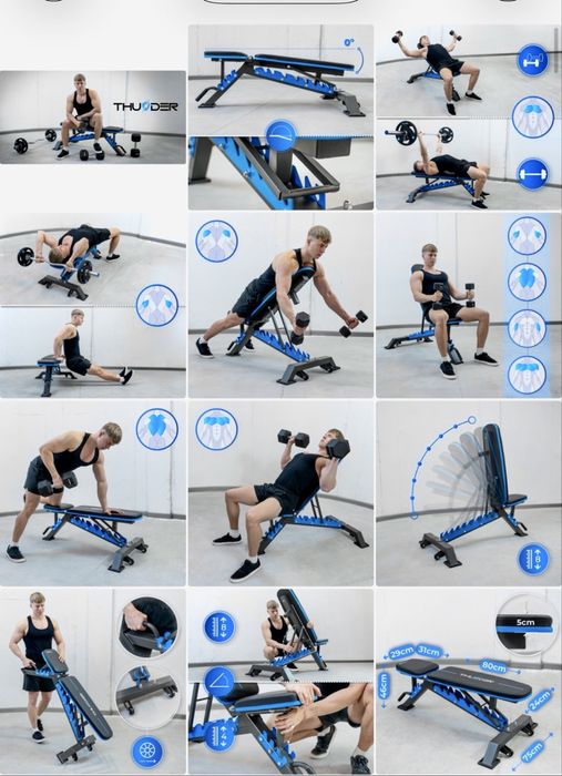 Banca profesionala noua reglabila piept Umeri, Drept,Inclinat,Declinat