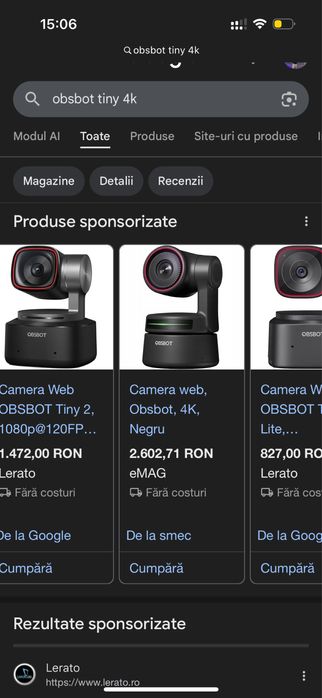 Camera web Obsbot Tiny 4k