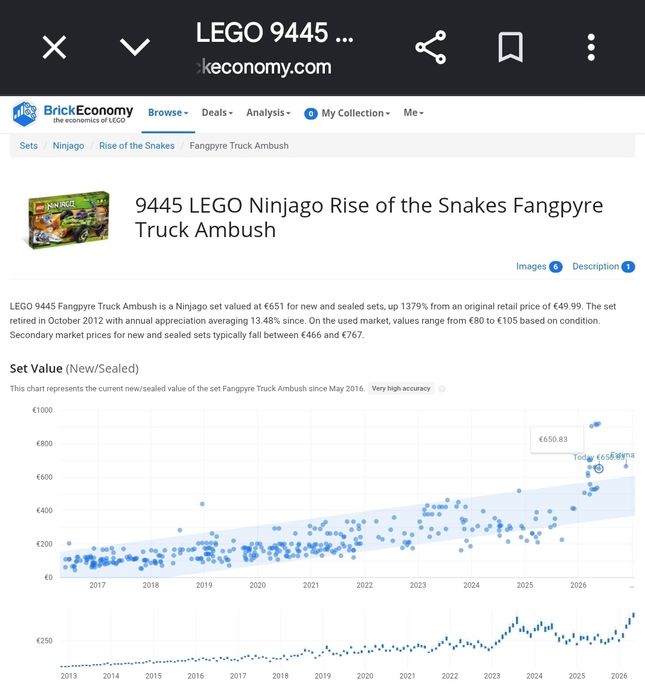 Set LEGO Ninjago SIGILAT 9445 Fangpyre Truck Ambush