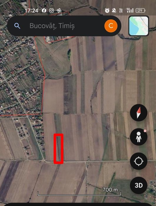 Teren intravilan 2.888 mp Bucovăț drum asfaltat Lângă Timișoara