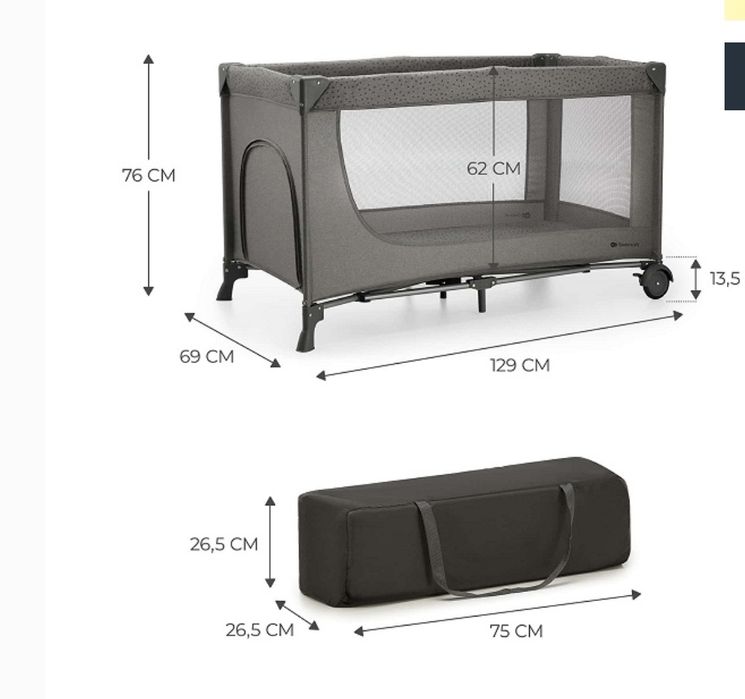 Детско сгъваемо транспортно легло Кinderkraff
