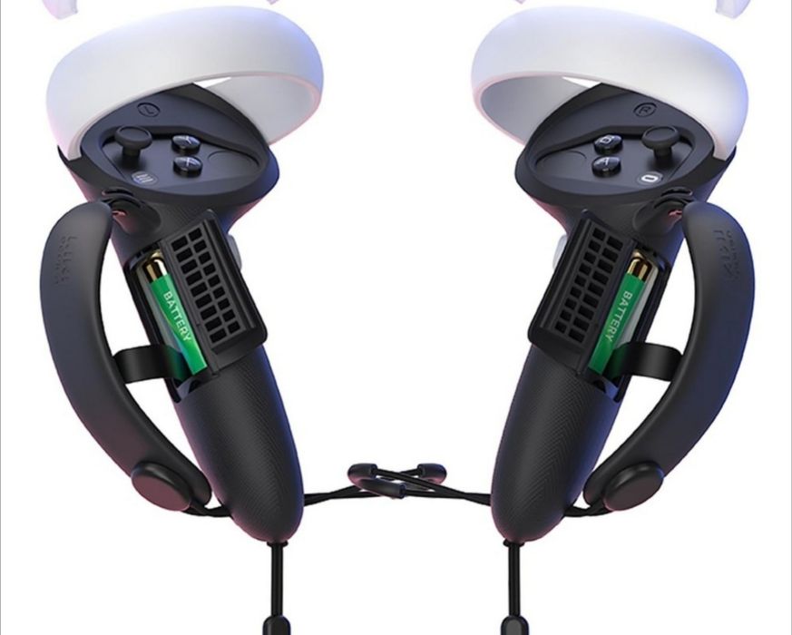 Set 2 huse pentru controler V3 pentru Oculus Quest 2, Kiwi Design, Versiune de top, Negru
