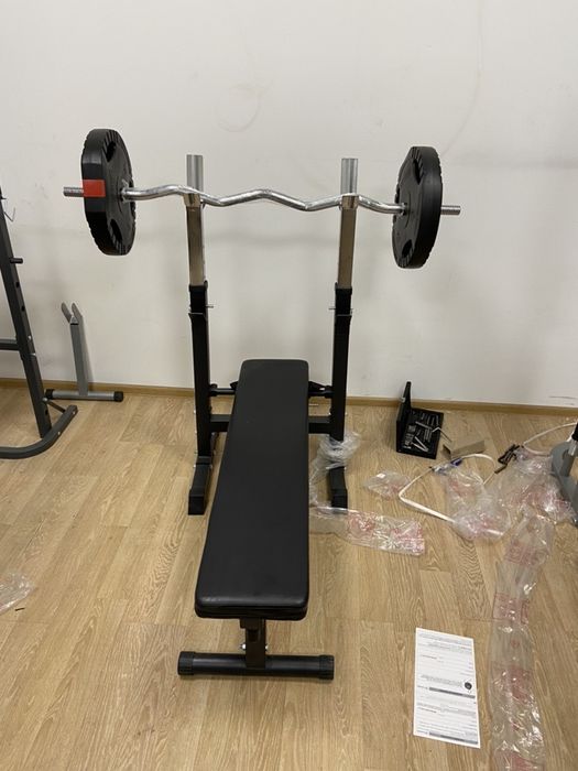 Banca piept reglabila cu suport de haltera+Bara z+2 discuri de 10+10 k