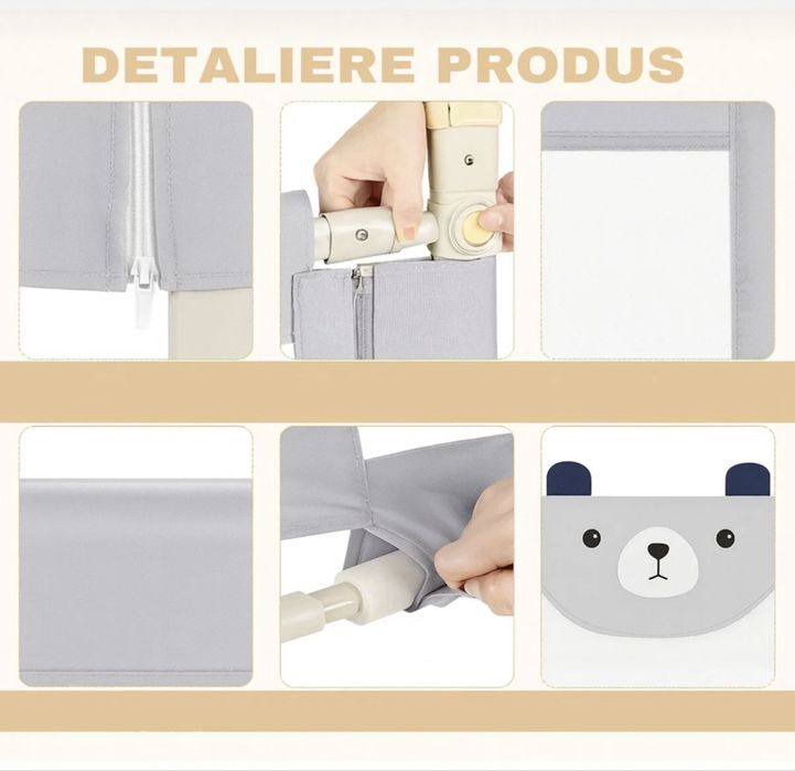 Balustrada de protectie pentru pat glisant 160 cm