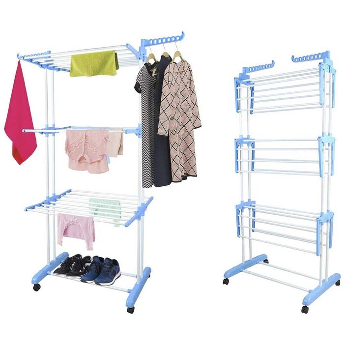 Uscator haine vertical, mobil si pliabil pentru rufe cu suport umerase