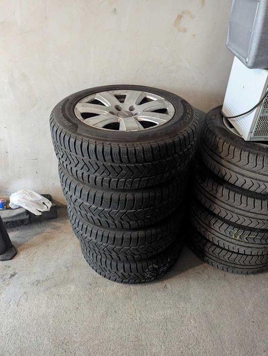 4бр зимни с джанти 215/60/16"/Pirelli/DOT19/6mm грайфер за VW групата
