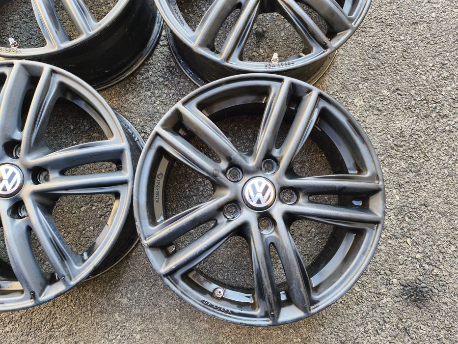 Фолксваген/VW; 16 цола 5x112 – 4 бр. лети джанти - цвят черен мат