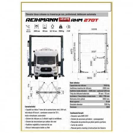 Elevator 2 coloane 7T brate fata/spate din 3 segmente, cod-RHM 270T