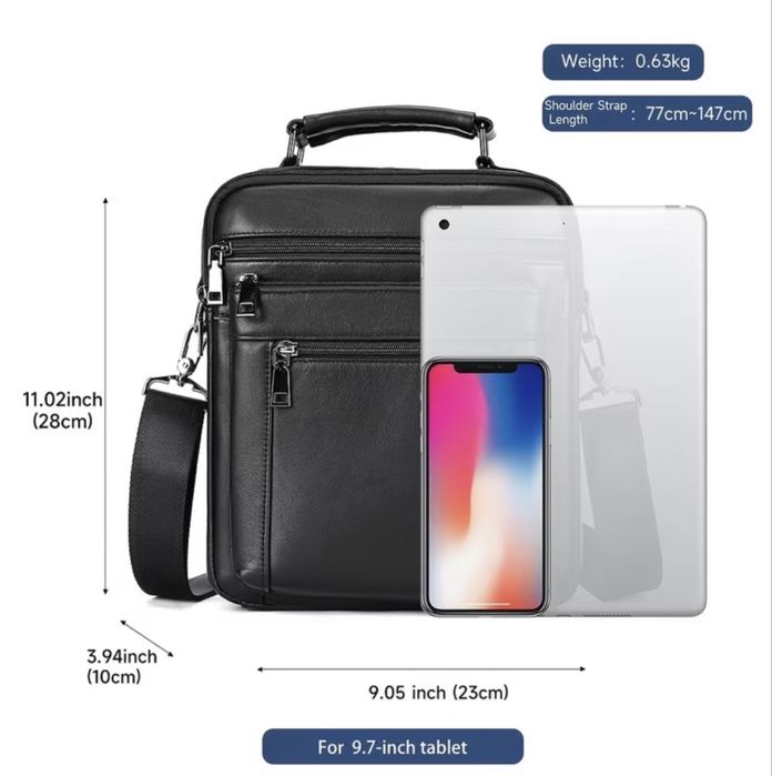 Мъжка делова и обемна кожена чанта Montreal/Черна естест.кожа-Промоция