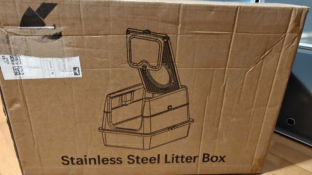 XXL Котешка Тоалетна от Неръждаема Стомана V2A304-Без Миризми и Течове