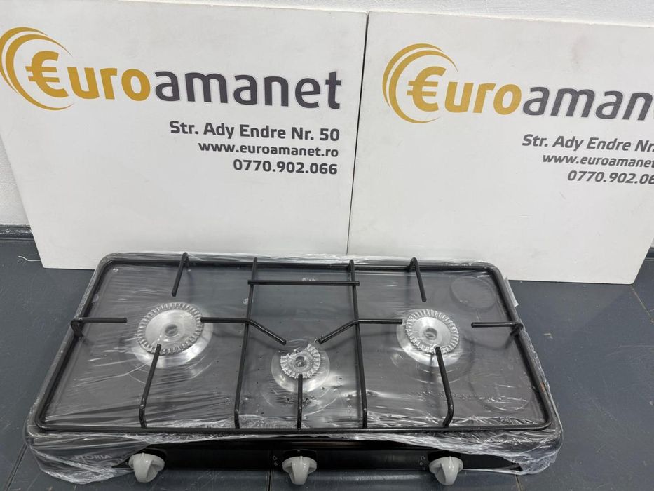 Aragaz Floria cu 3 ochiuri, alimentare butelie, negru / ZLN 7138 -A-