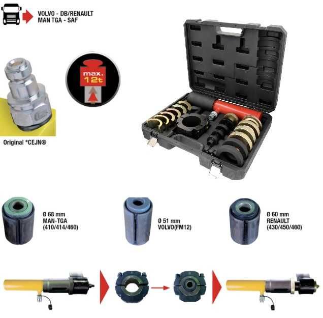 Presa hidraulica pentru bucsi arc camioane, Nectools