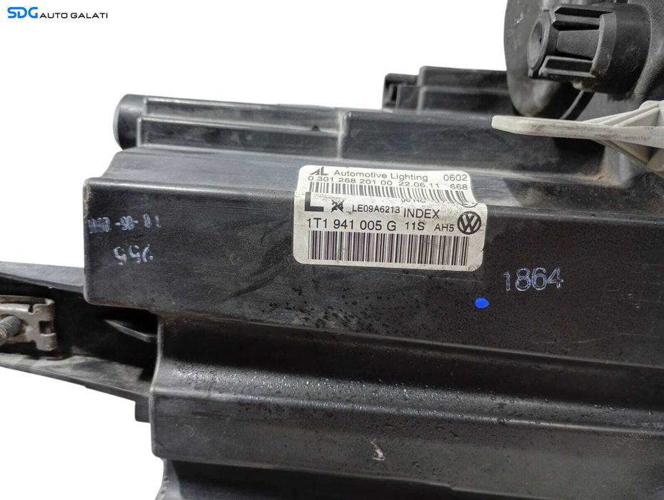 Far Stanga EUROPA FARA Lupa Volkswagen Touran 1T3 2010 - 2015 Cod 1T1941005G (Ureche Lipsa) [LC0851]